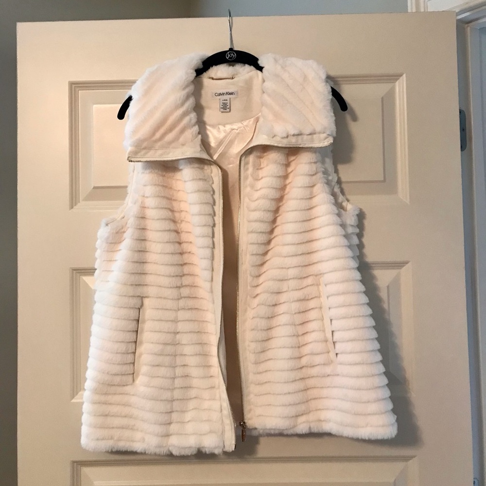 Calvin Klein faux fur vest